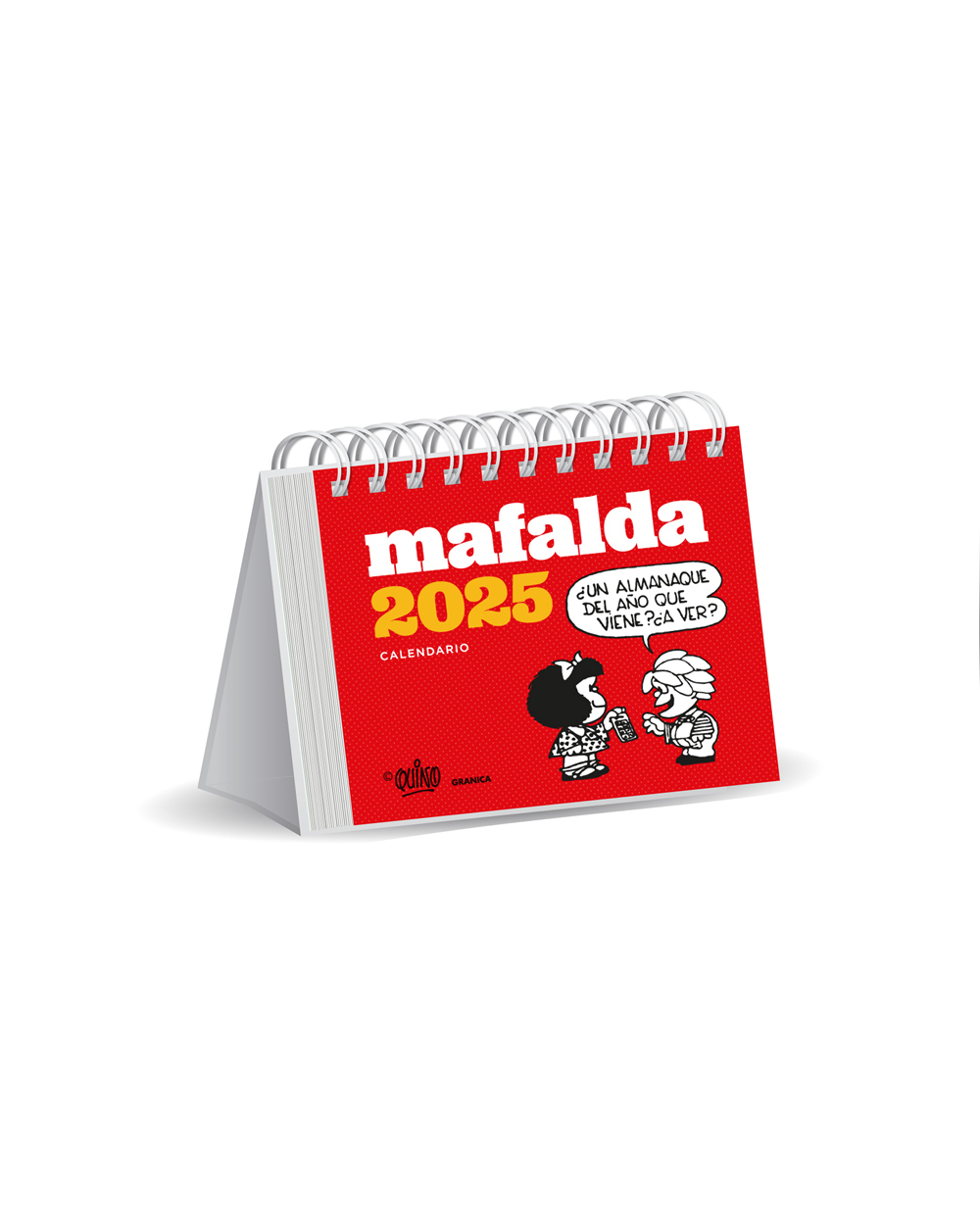 Calendario 2025 Mafalda escritorio rojo